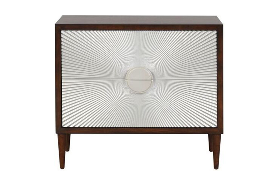 ACME - Shimas Accent Table in Silver/Walnut