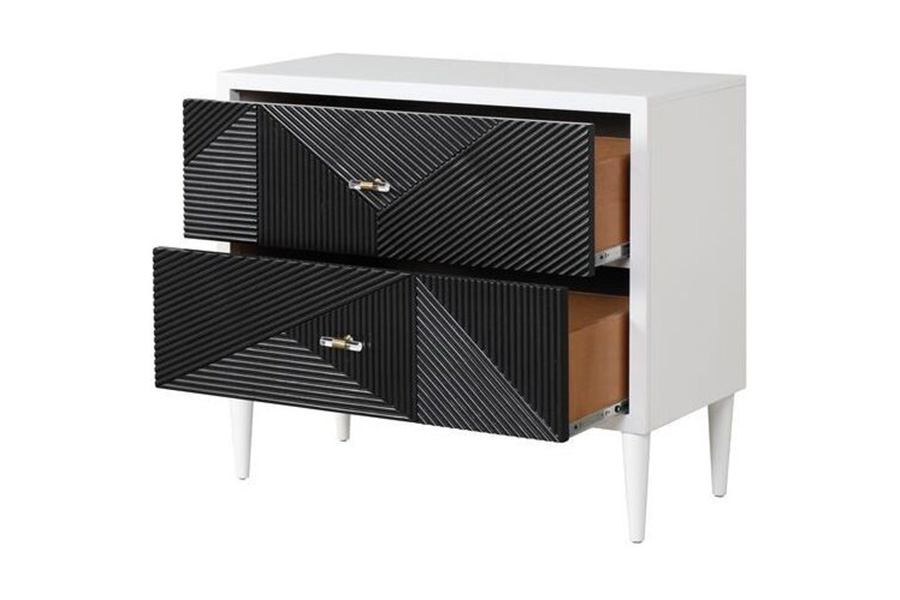 ACME - Dubni Accent Table in White/Black