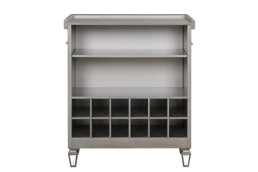 ACME™ Varian Wine Cabinet - Mirrored/Antique Platinum (AC00701)