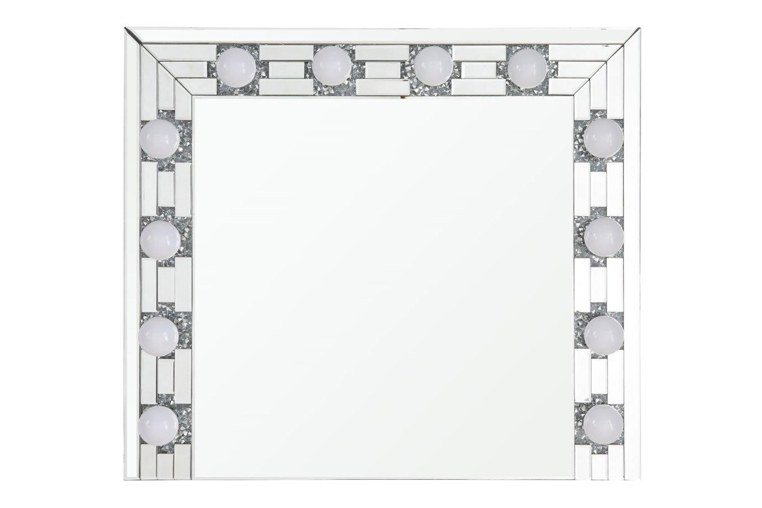 ACME - Noralie Accent Mirror in Mirrored/Faux Diamonds (AC00761)