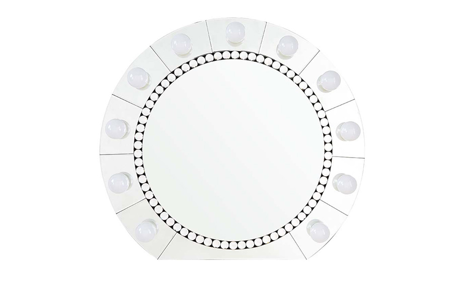 ACME - Farai Accent Mirror in Mirrored/Faux Crystal Diamonds (AC00763)