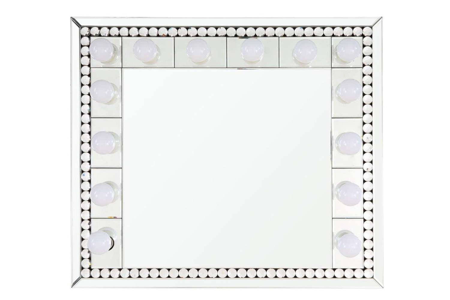 ACME - Farai Accent Mirror in Mirrored/Faux Crystal Diamonds (AC00764)