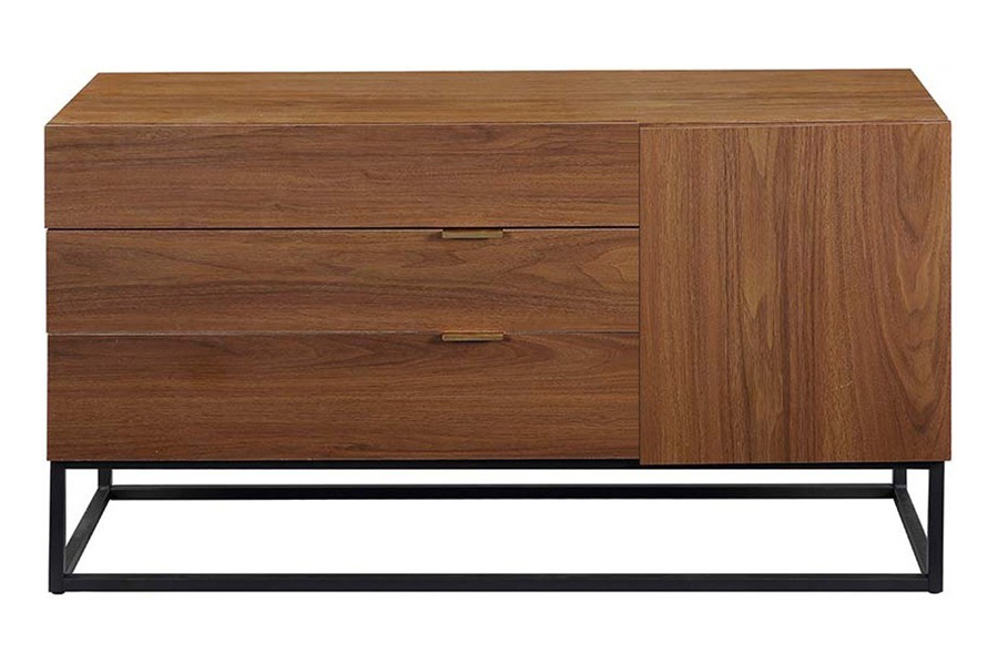 ACME Walden Console Table - Walnut and Black Finish