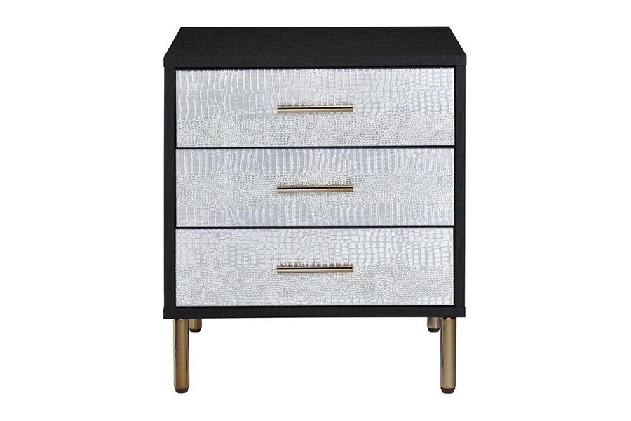 ACME Myles Nightstand - Silver and Gold Finish