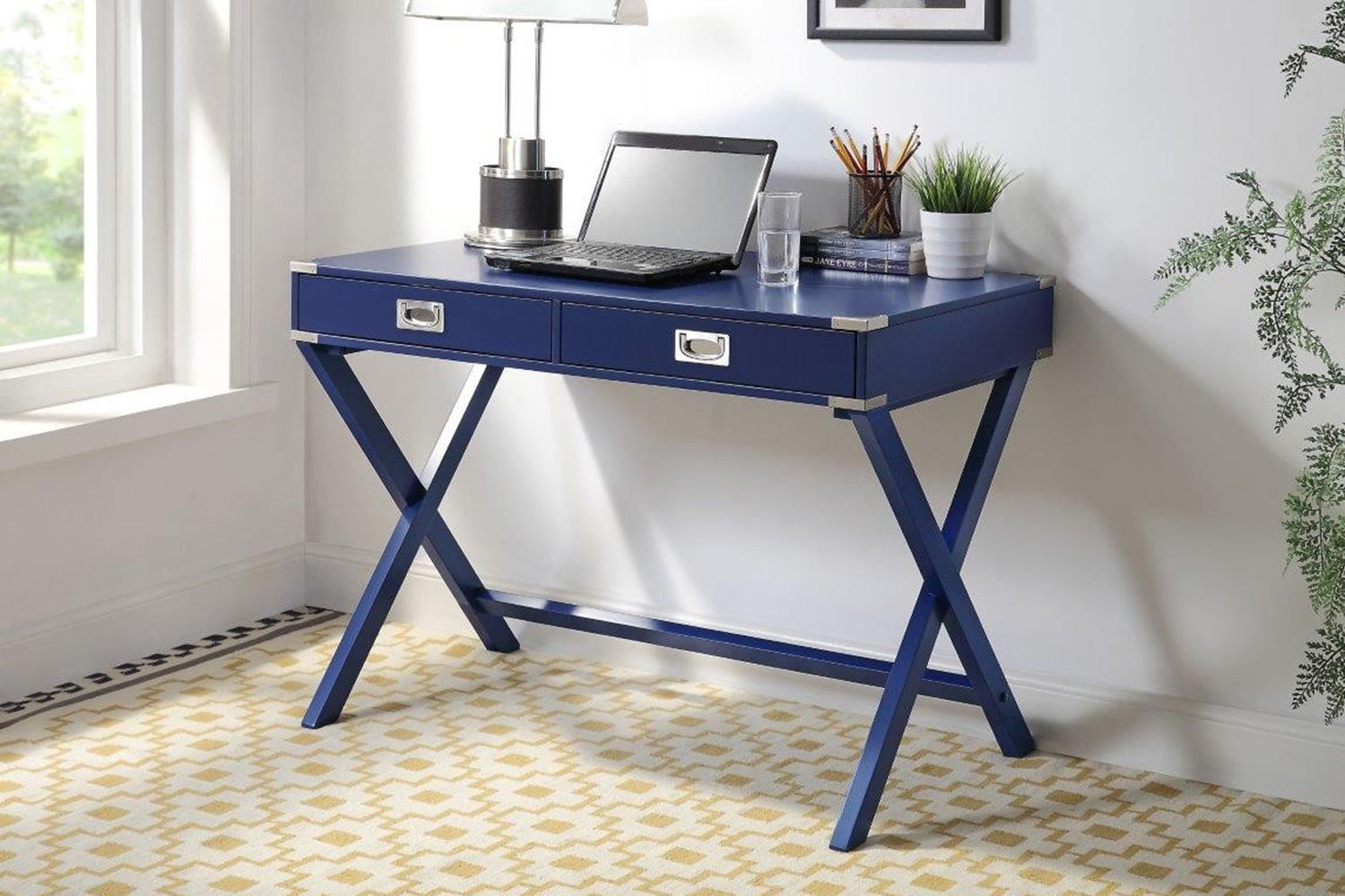 ACME Amenia Console Table - Navy Blue Finish