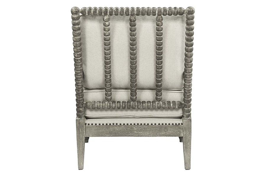 ACME Saraid Accent Chair - Beige Linen and Gray Oak Finish