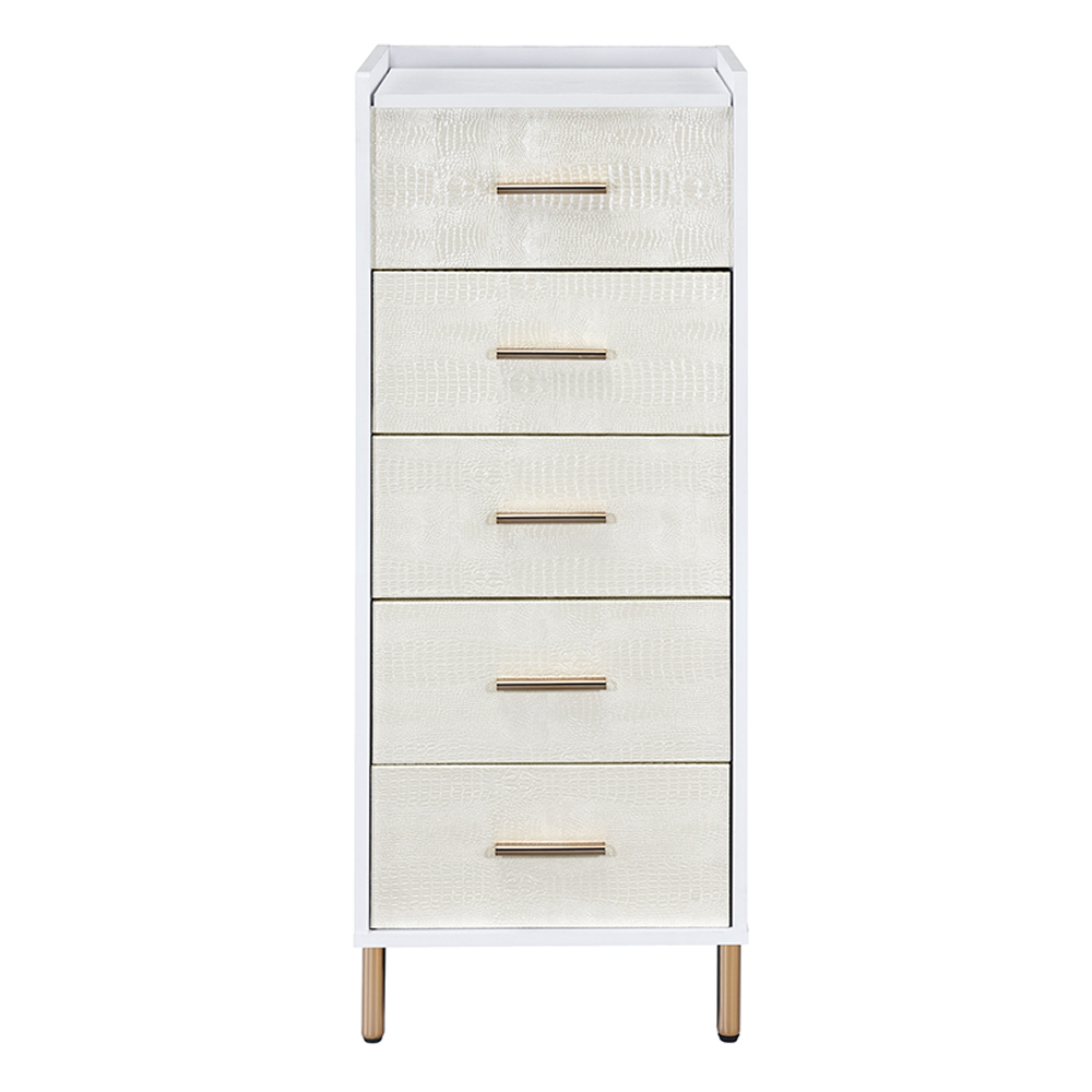 ACME Myles Jewelry Armoire - White/Champagne/Gold