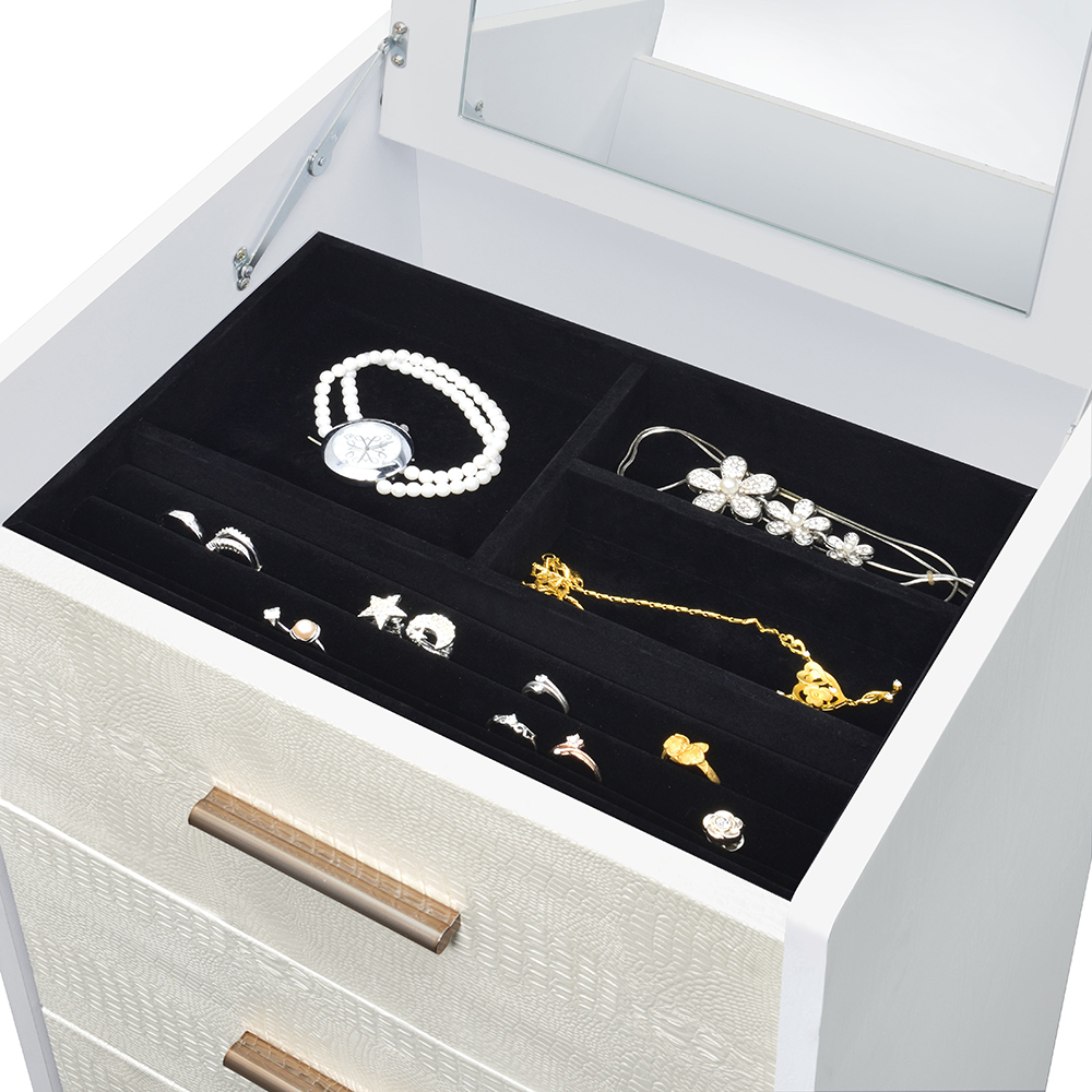 ACME Myles Jewelry Armoire - White/Champagne/Gold