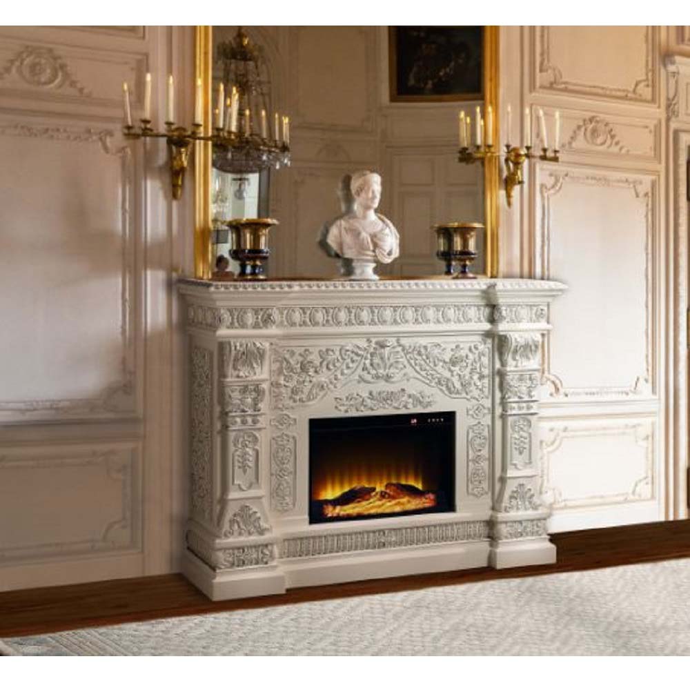 ACME - Vanaheim Fireplace in Antique White