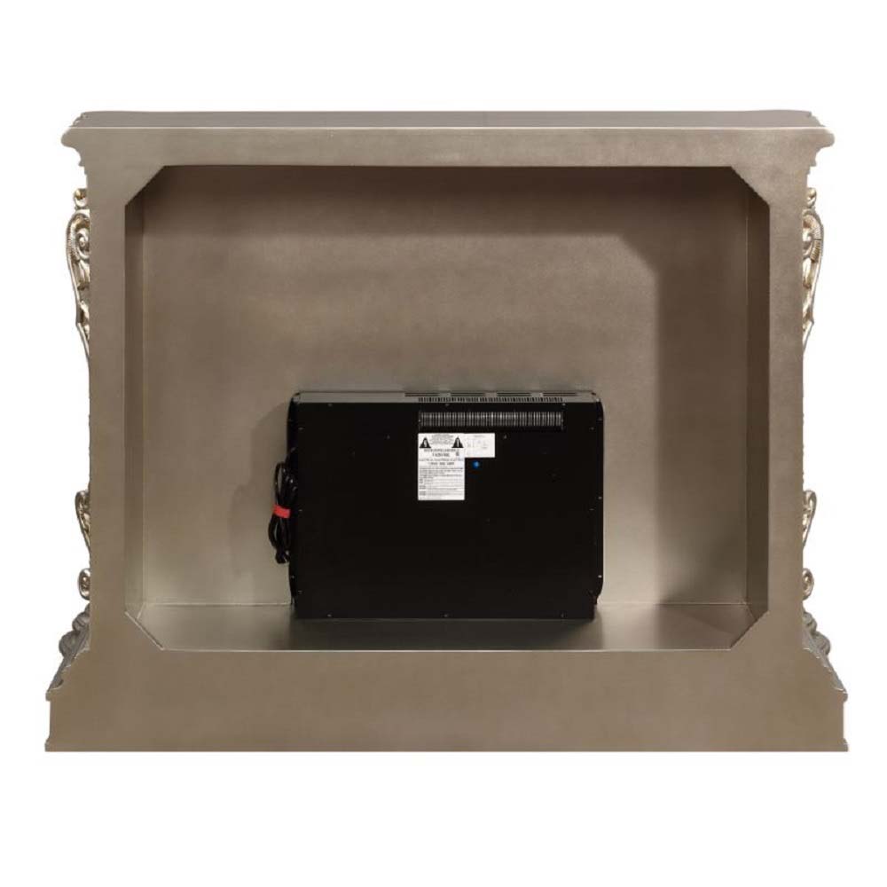 ACME - Danae Fireplace in Antique Silver