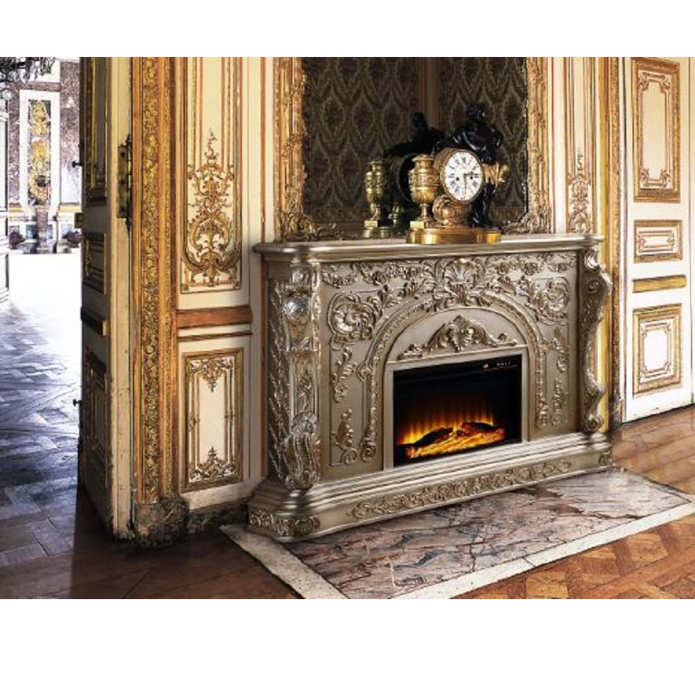 ACME - Danae Fireplace in Antique Silver