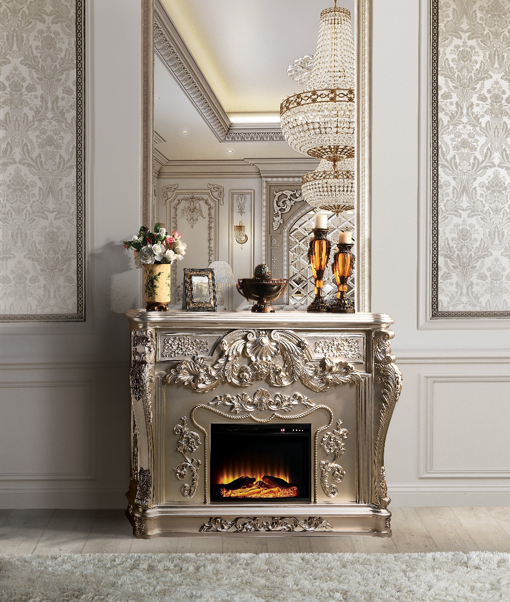 ACME - Sorina Fireplace in Antique Silver