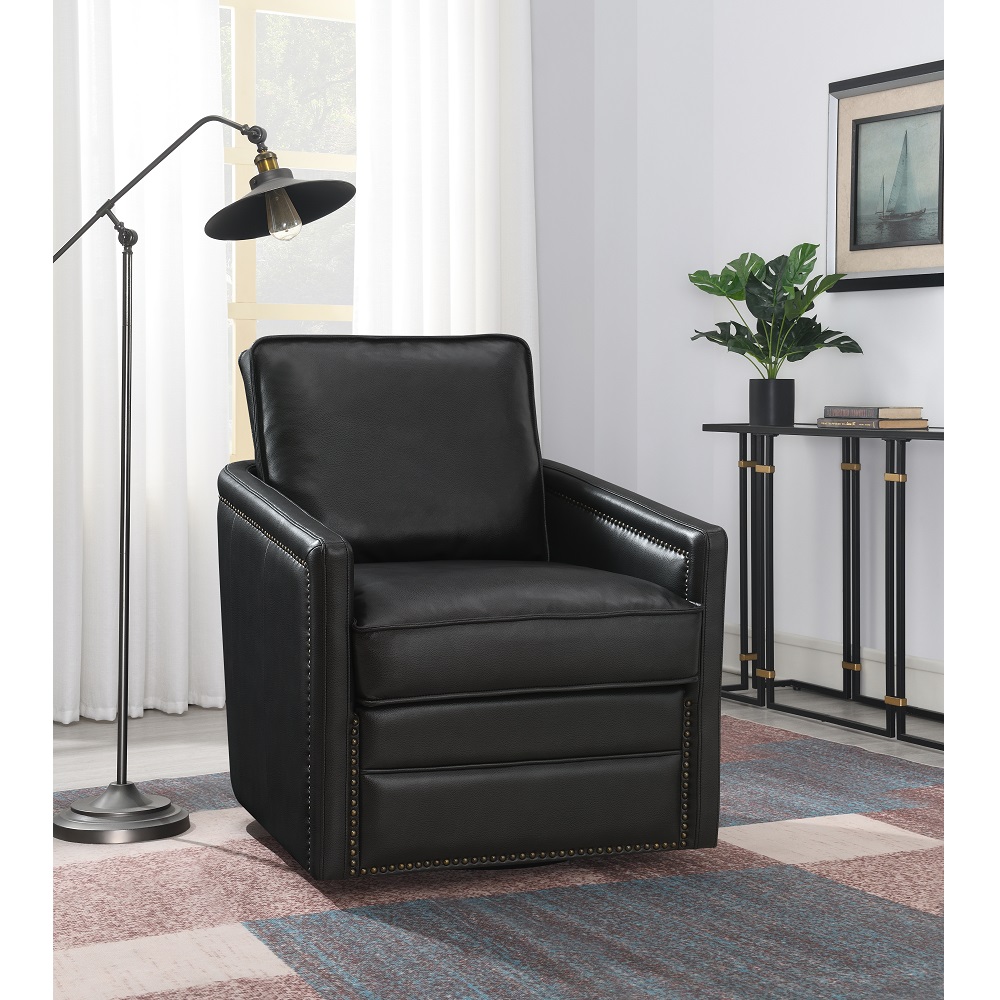 ACME™ Rocha Swivel Chair with Glider - Black