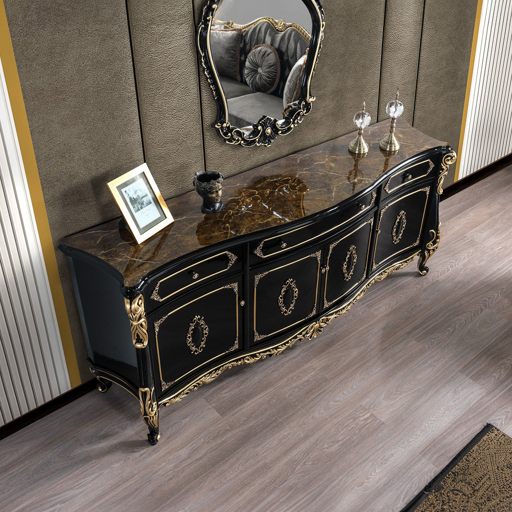 ACME - Betria Console Cabinet in Gold/Black