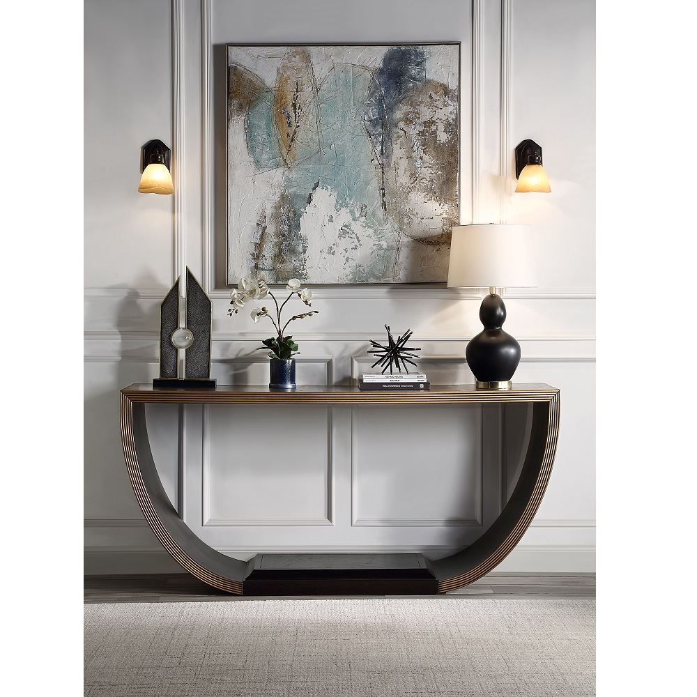 ACME Maceo Console Table - Black/Gold