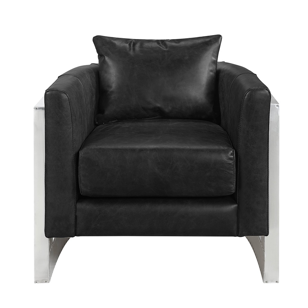 ACME™ Betla Accent Chair - Black/Aluminum