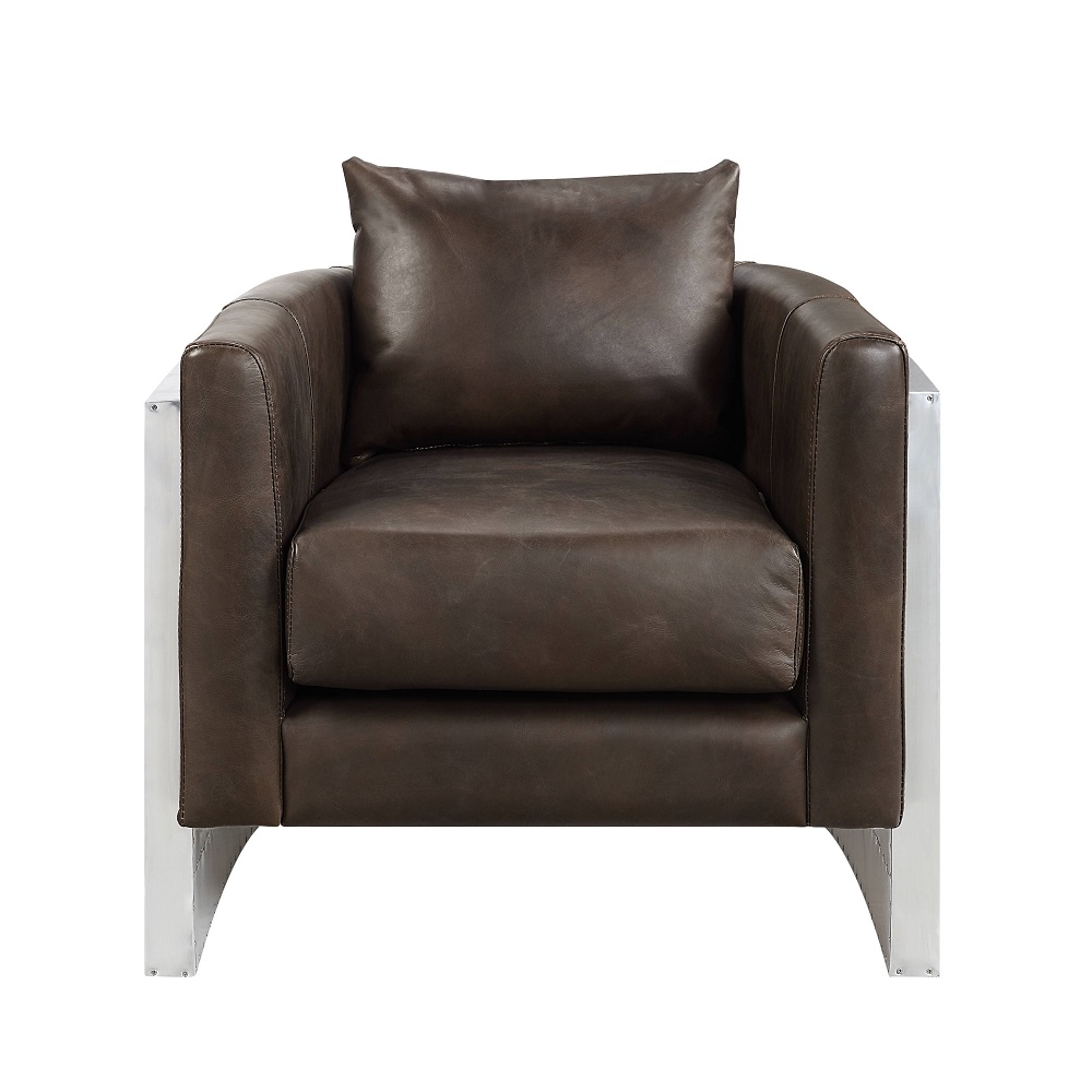 ACME™ Betla Accent Chair - Espresso/Aluminum