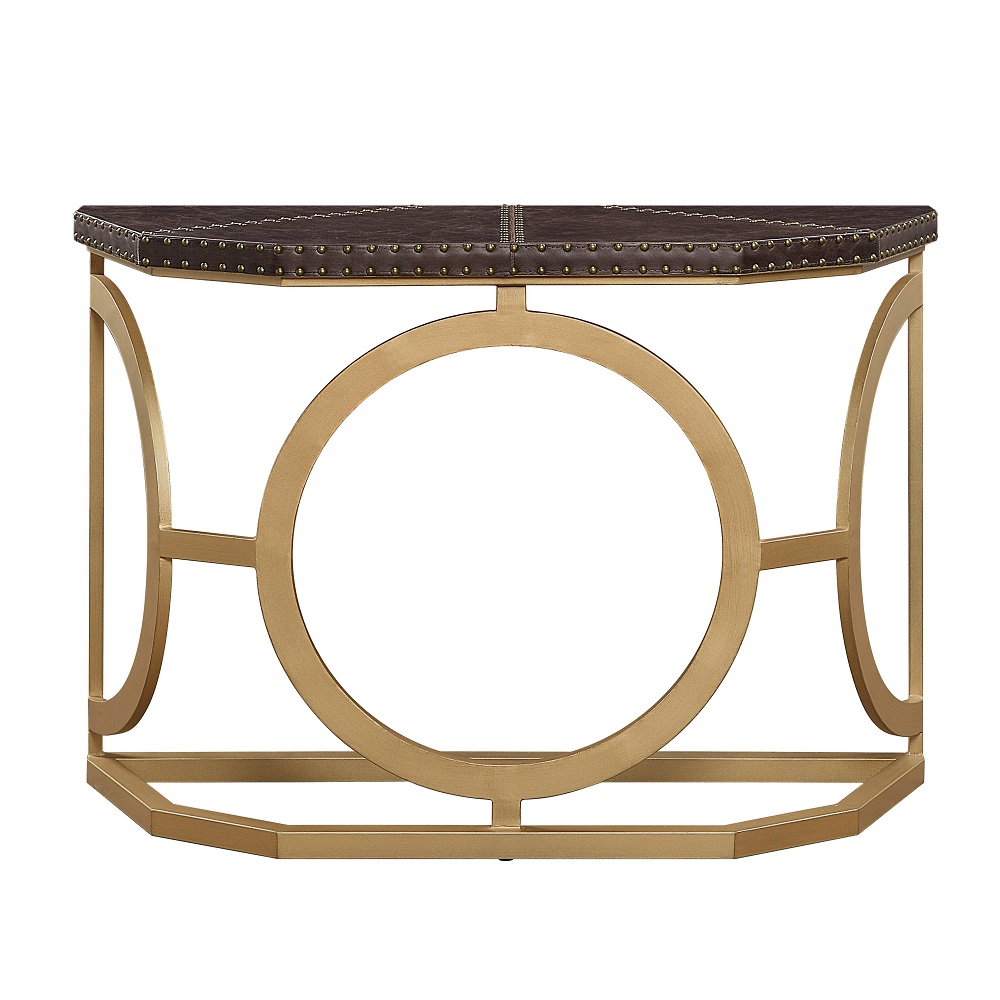 ACME - Solara Console Table in Brown/Gold