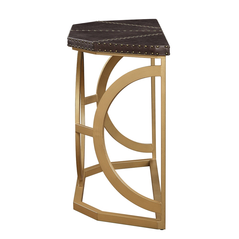 ACME - Solara Console Table in Brown/Gold