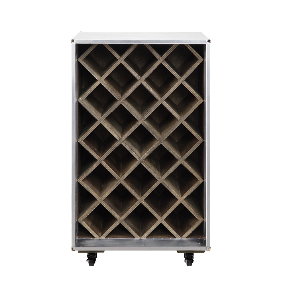 ACME - Raini Wine Cabinet in Aluminum