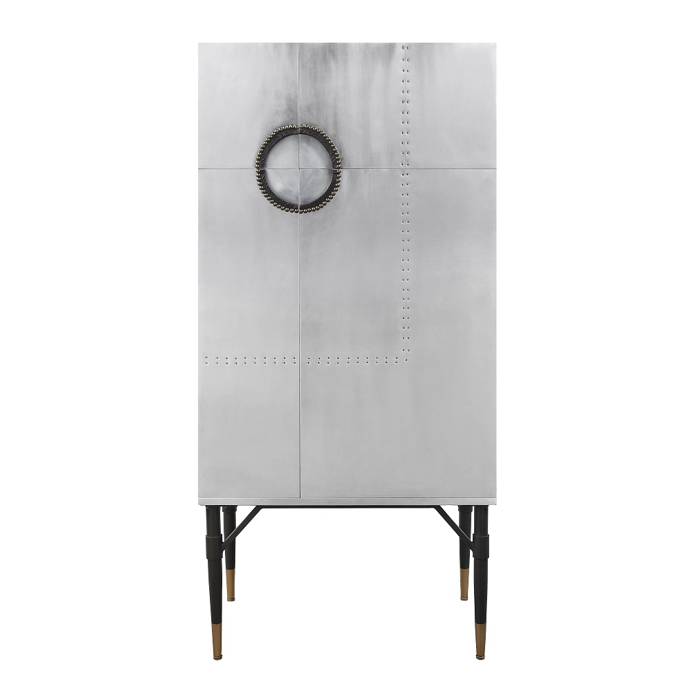 ACME - Yoela Wine Cabinet in Aluminum