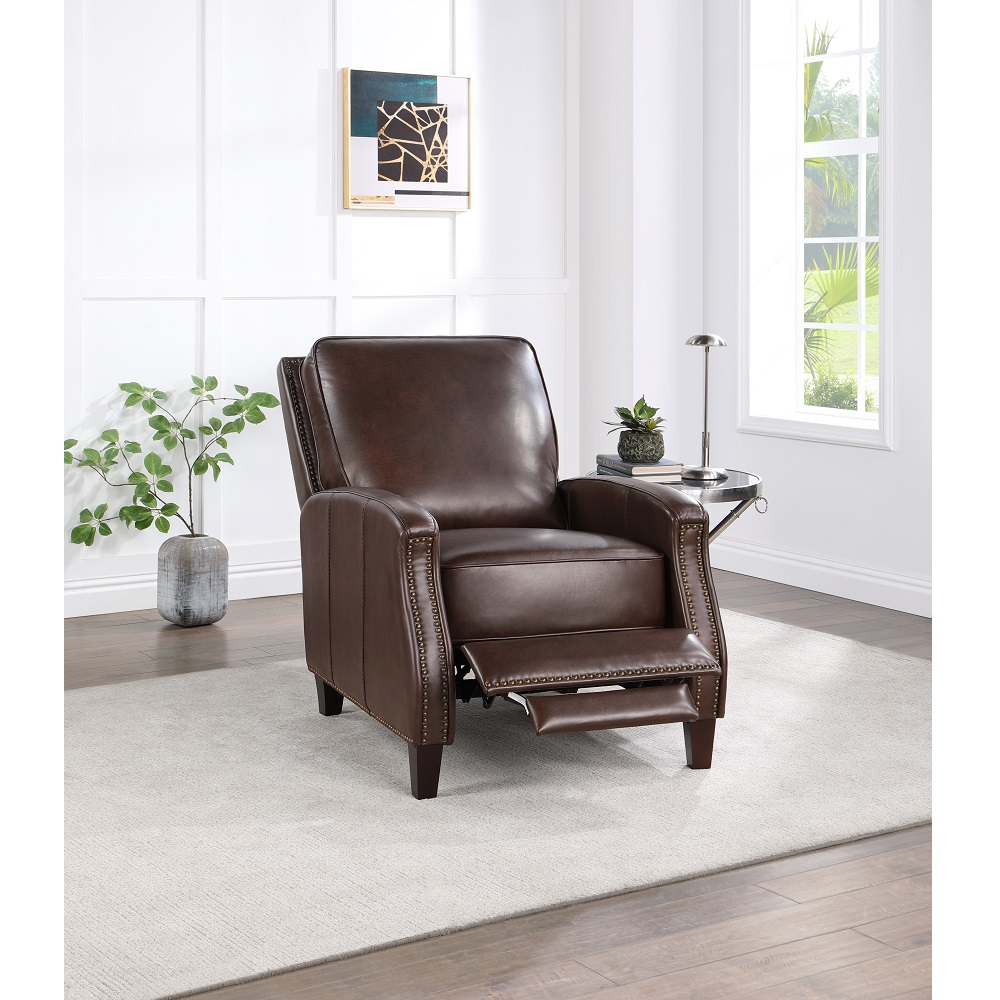 ACME™ Venice Accent Chair with Footrest - Dark Brown