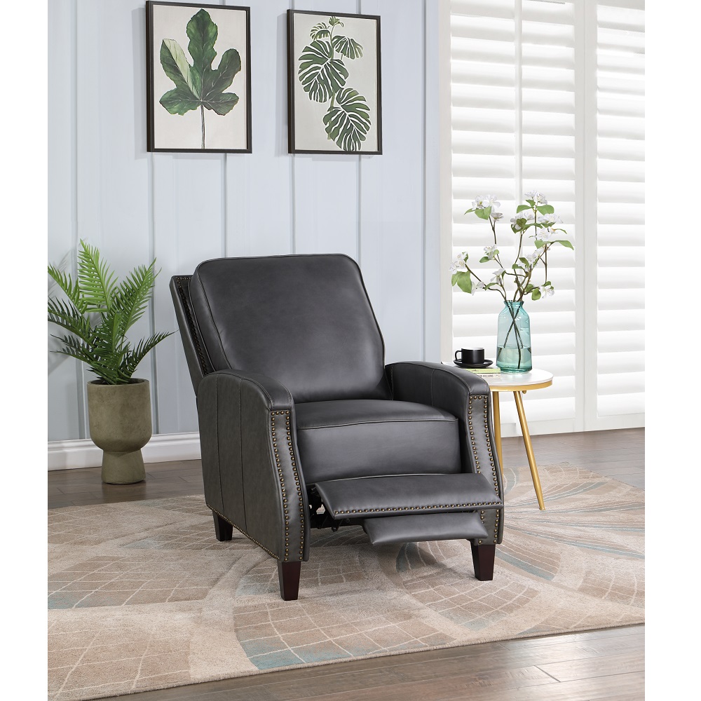 ACME™ Venice Accent Chair with Footrest - Dark Gray