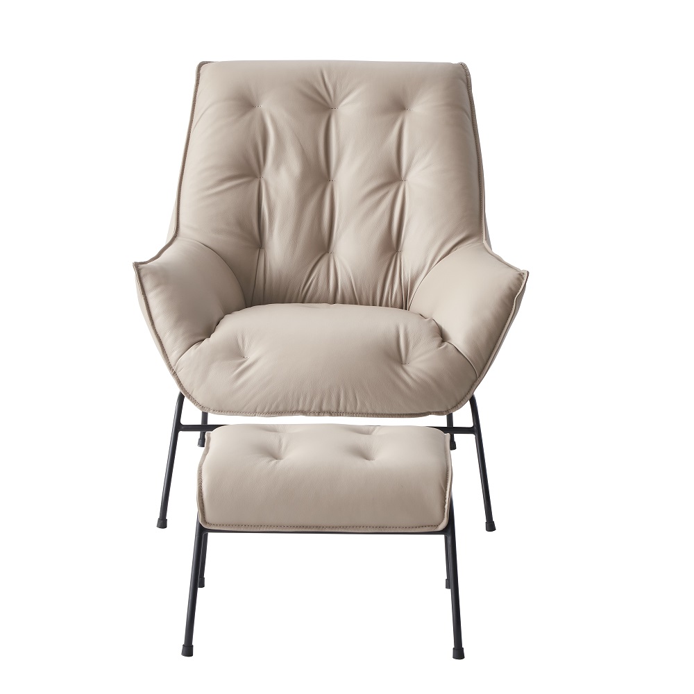 ACME Zusa Accent Chair & Ottoman - Khaki