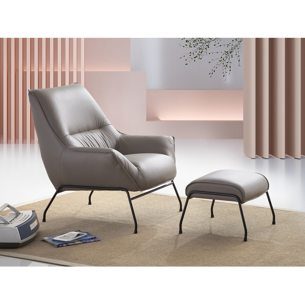 ACME Jabel Accent Chair & Ottoman - Khaki