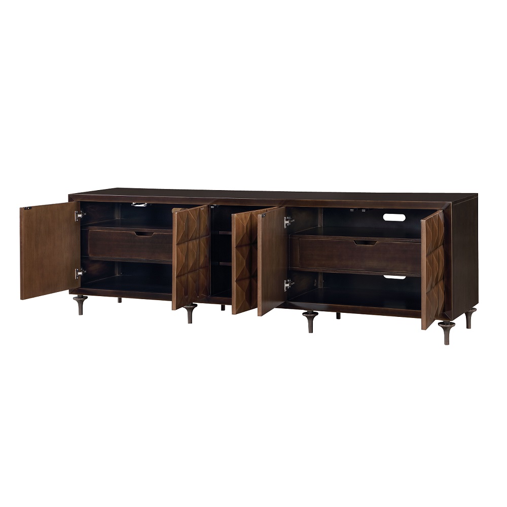 ACME - Diya Console Cabinet in Forged Bronze/Espresso