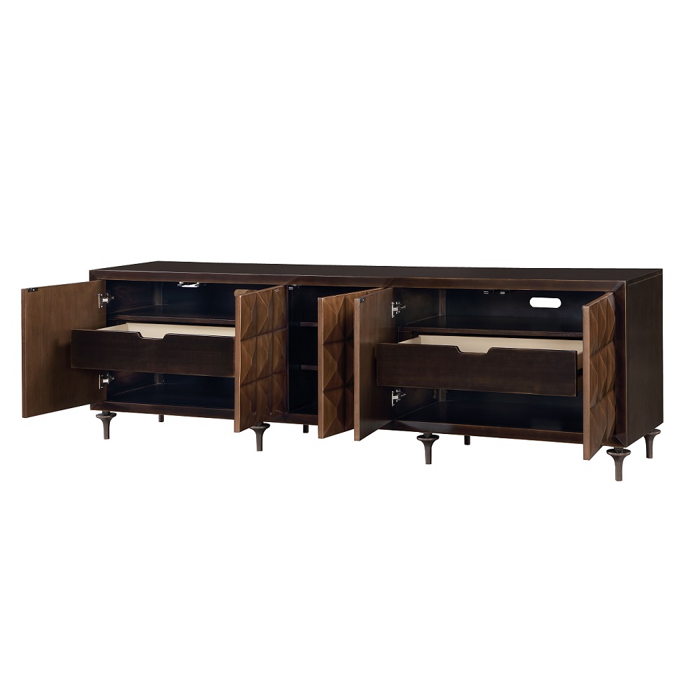 ACME - Diya Console Cabinet in Forged Bronze/Espresso