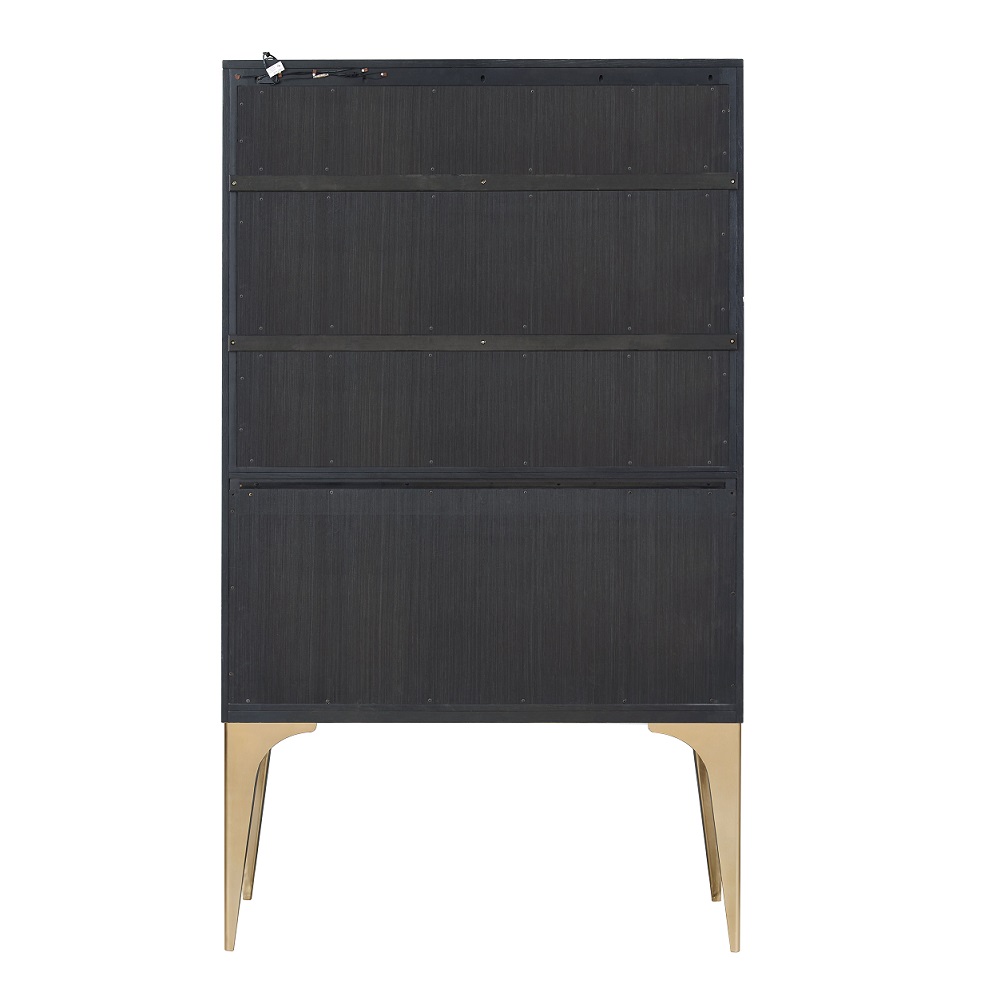 ACME™ Andy Bar Cabinet - Brushed Brown Oak/Champagne