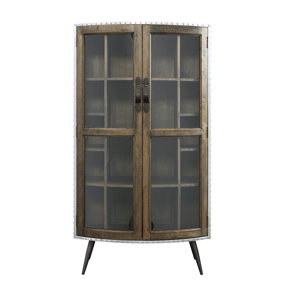 ACME - Brancaster Cabinet in Oak/Aluminum (AC02587)