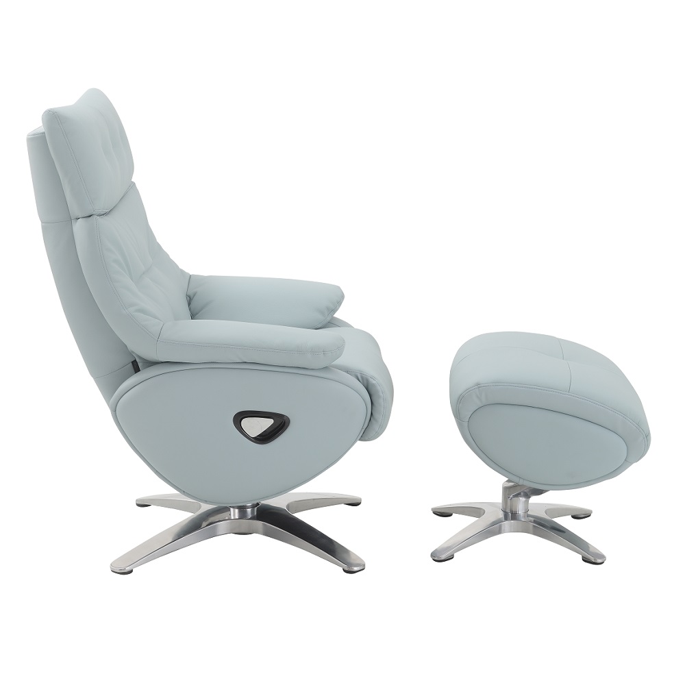 ACME™ Janella Motion Accent Chair with Swivel & Ottoman - Babyblue