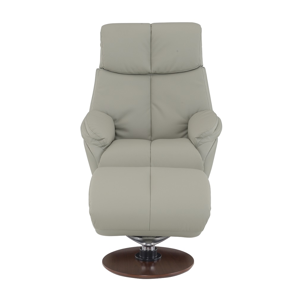 ACME™ Kandoro Motion Accent Chair with Swivel & Ottoman - Gray/Brown Base