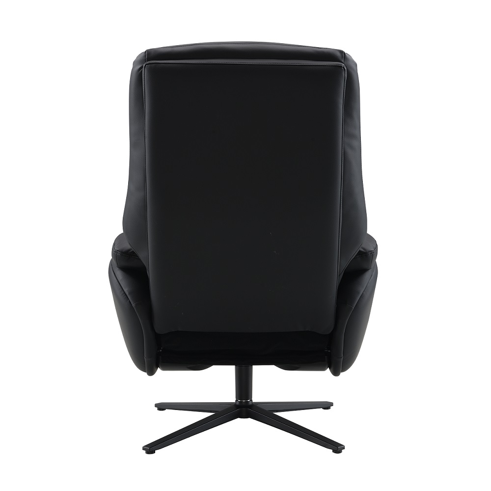 ACME™ Labonita Motion Accent Chair with Swivel & Ottoman - Black/Black