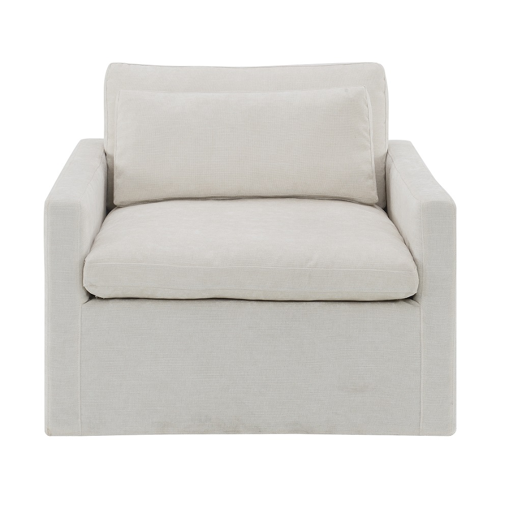 ACME™ Frederick Swivel Chair with Pillow - Ivory