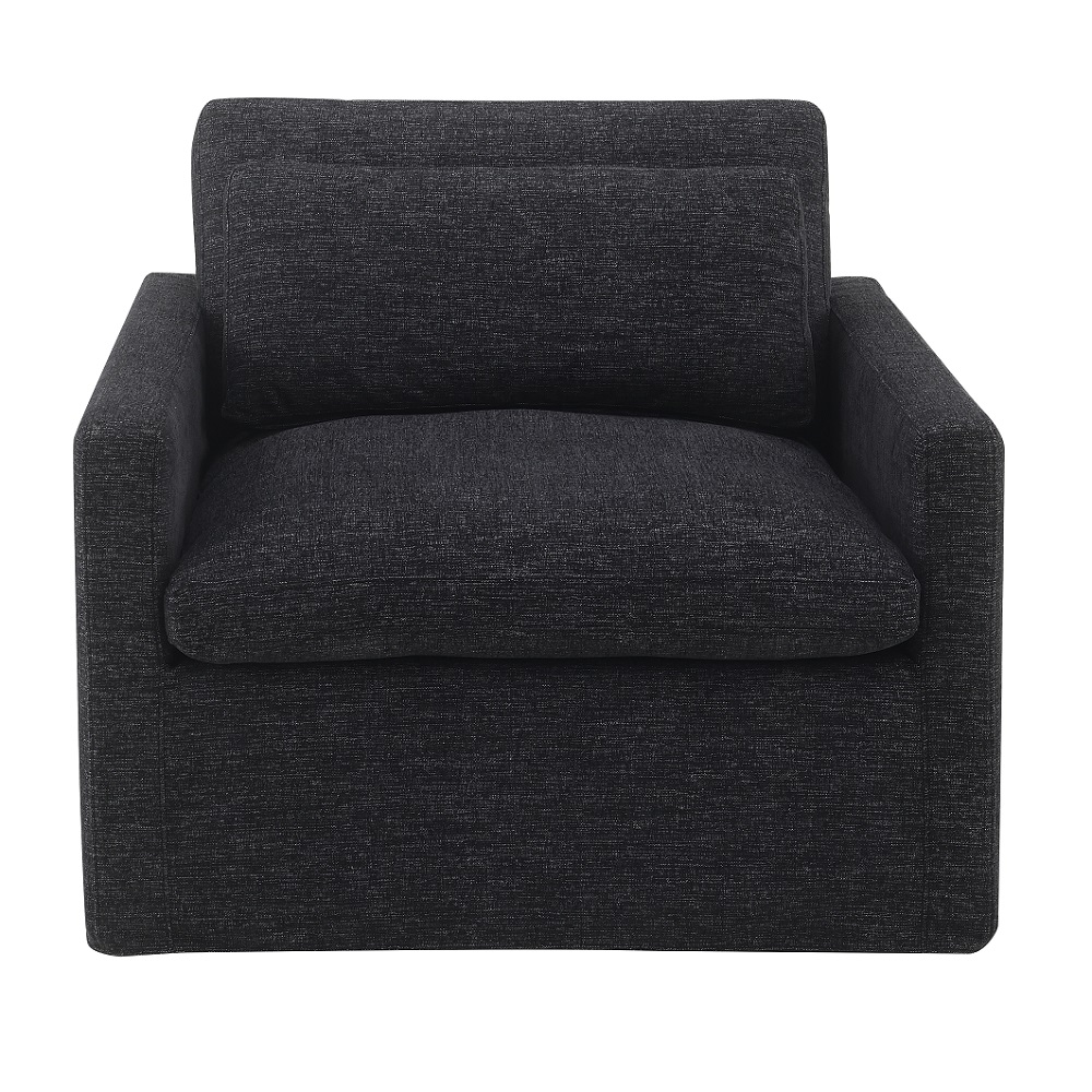 ACME™ Frederick Swivel Chair with Pillow - Dark Gray