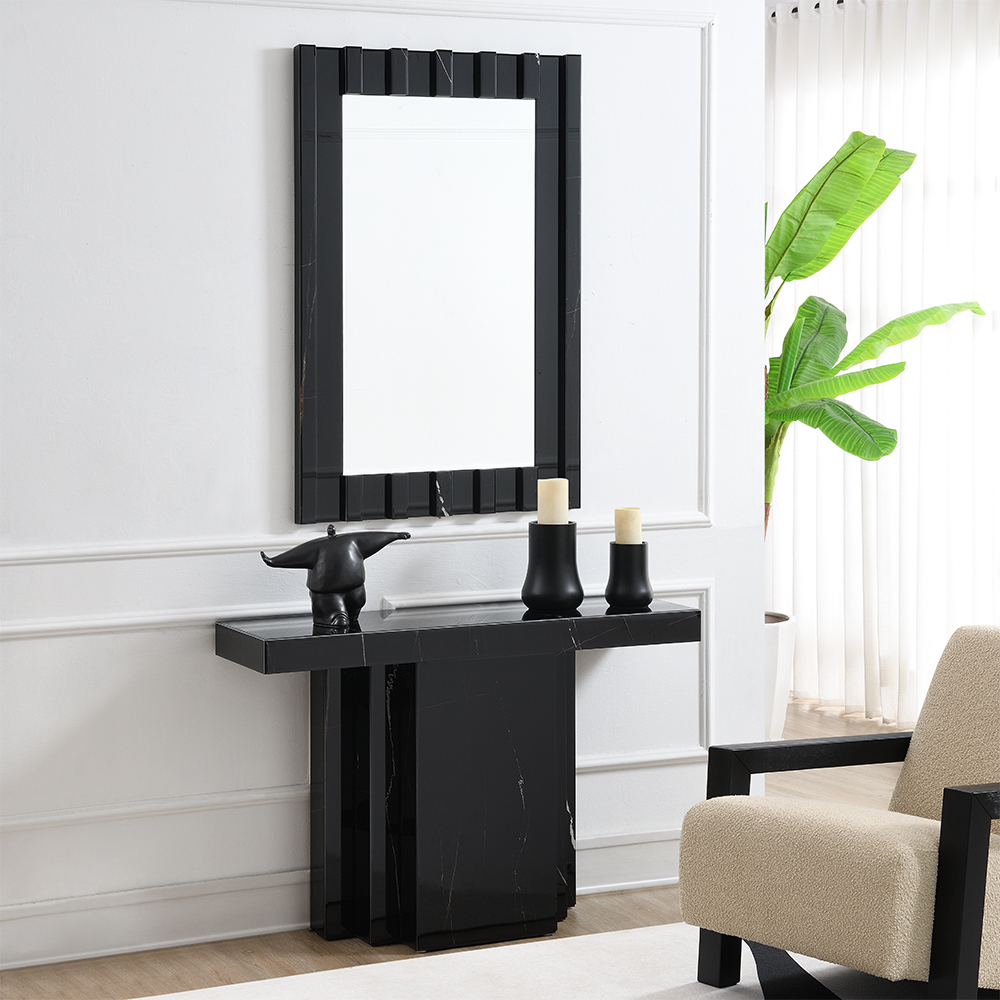 ACME - Drisana Console Table in Black Mirrored