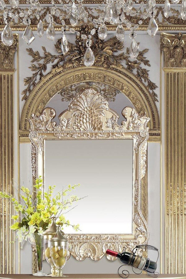 ACME - Vatican Mirror in Champagne Silver