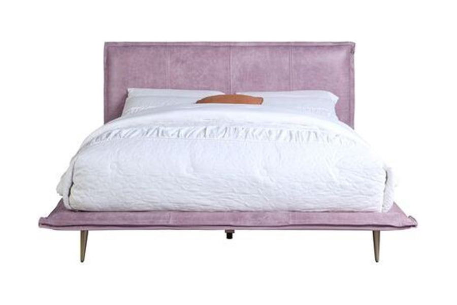 ACME Metis Bed - Pink Top Grain Leather, Eastern King Size