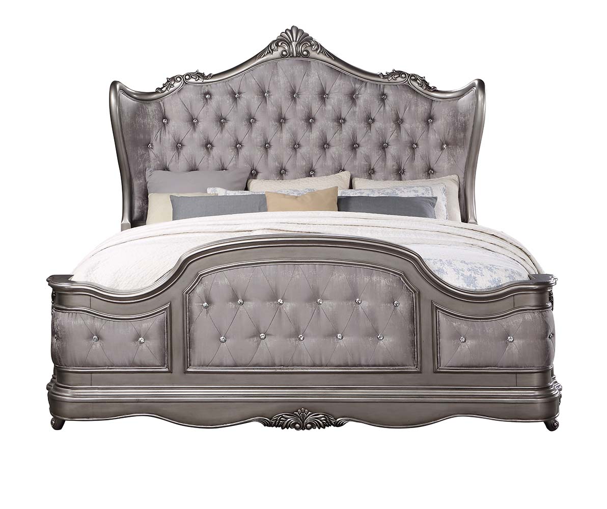 ACME Ariadne CK Bed - Velvet/Antique Platinum