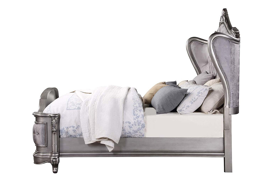 ACME Ariadne EK Bed - Velvet/Antique Platinum