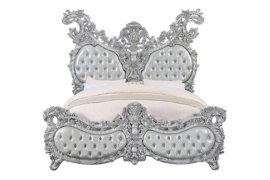 ACME - Valkyrie EK Bed in Antique Platinum