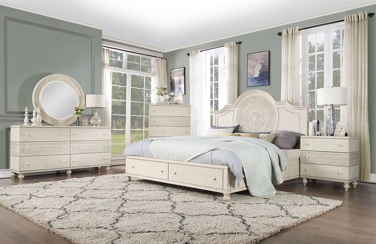 ACME Roselyne Queen Bed - Antique White