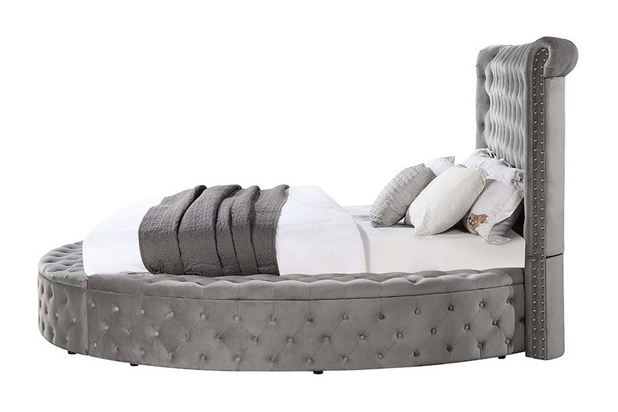 ACME Gaiva Queen Bed with Storage - Gray Velvet