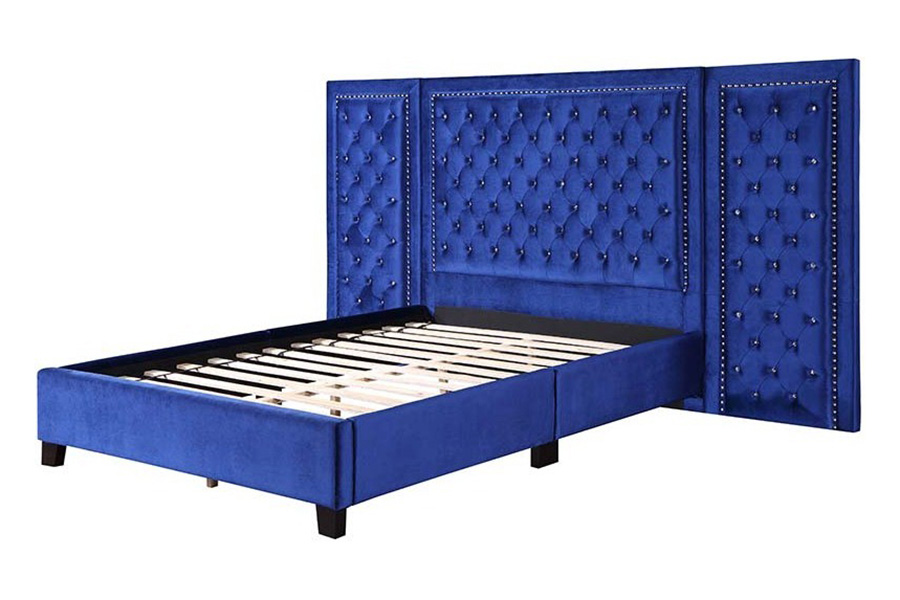 ACME Damazy Bed - Blue Velvet, Queen Size