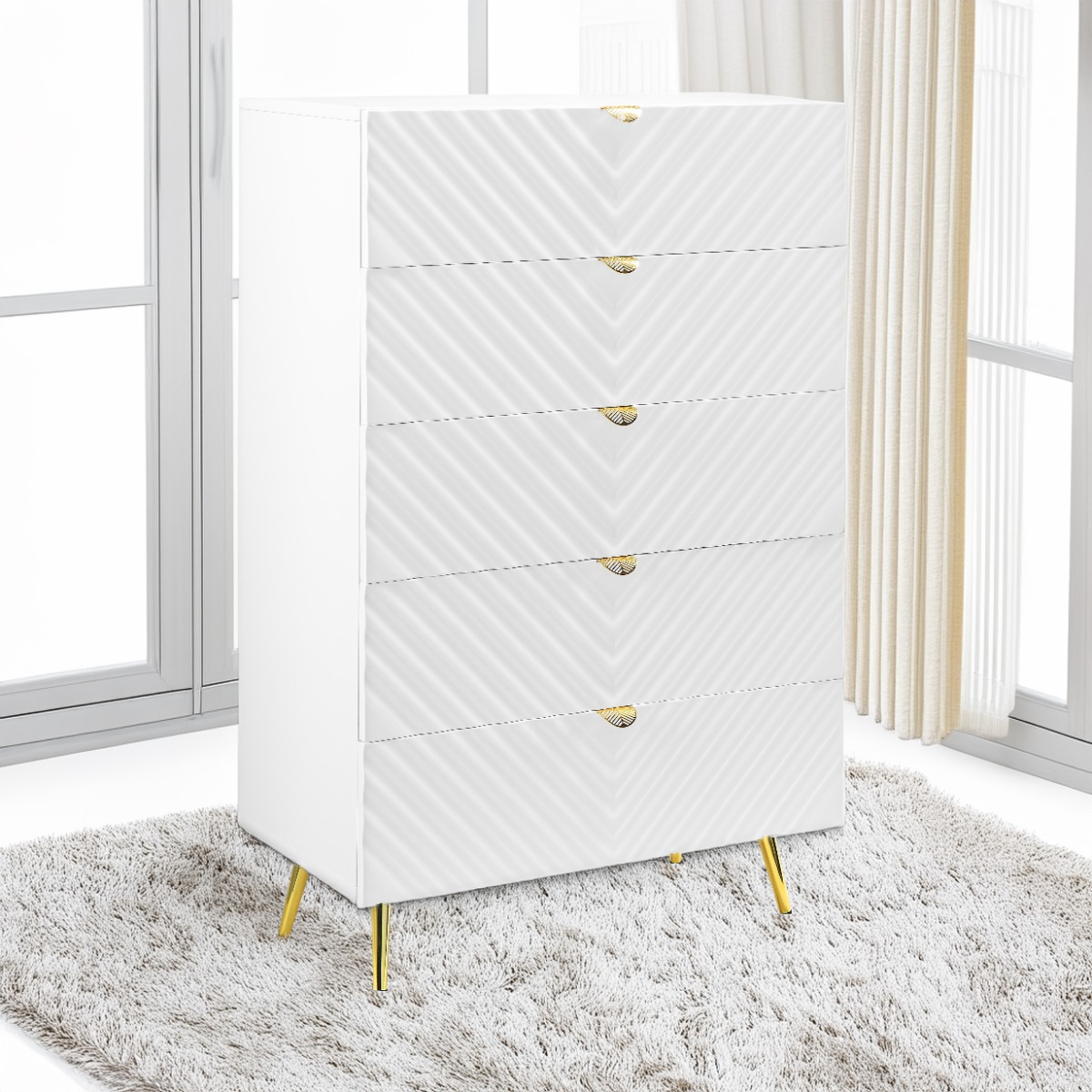 ACME - Gaines Dresser in White High Gloss (BD01038A)