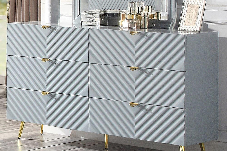 ACME Gaines Dresser - Gray High Gloss Finish