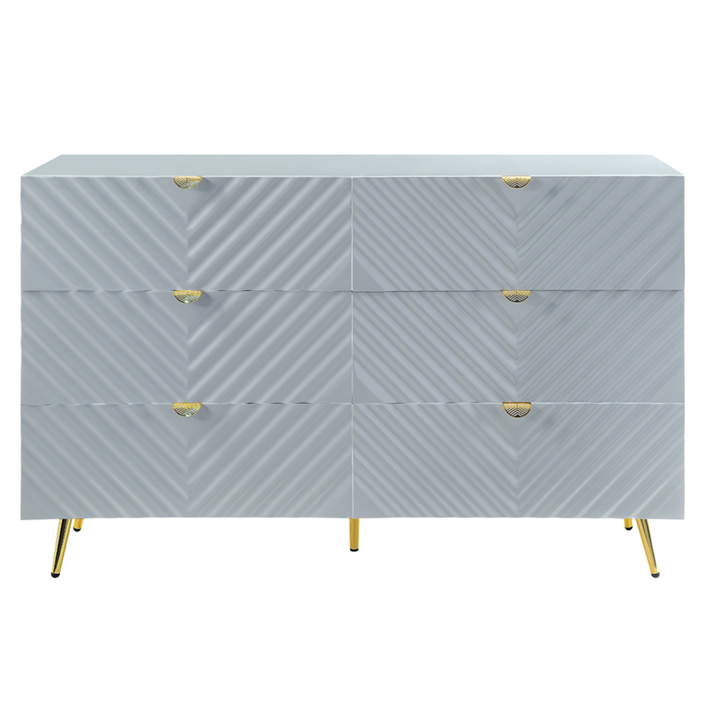 ACME - Gaines Dresser in Gray High Gloss